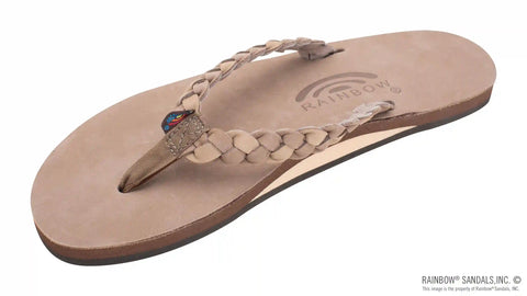 Twisted Sister - Single Layer Arch Support Leather with a 3/4" Medium Double Braided Strap