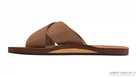 Premier Leather Single Layer Arch Cross Strap Flat Stitch