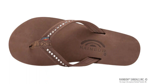 Six Layer Leather Wedge - 3/4" Strap with Crystals