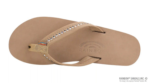 Six Layer Leather Wedge - 3/4" Strap with Crystals