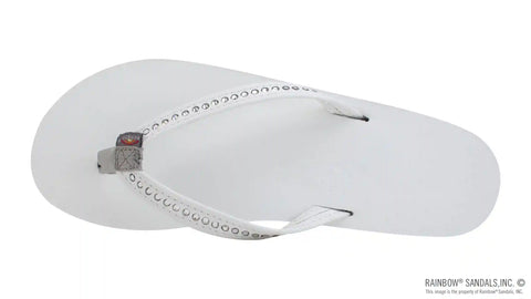 Crystal Collection - Single Layer Arch Support Leather 1/2" Narrow Strap with Crystals