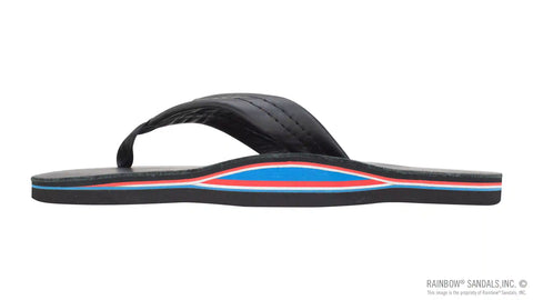 The Americana - Men's Single Layer Classic Leather with Red White & Blue Mid Sole