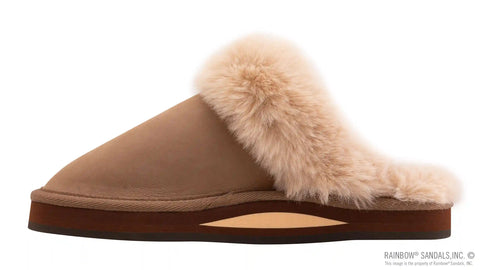 Sunset Snugs - Leather, Fleece Lined Slipper Single Layer Arch