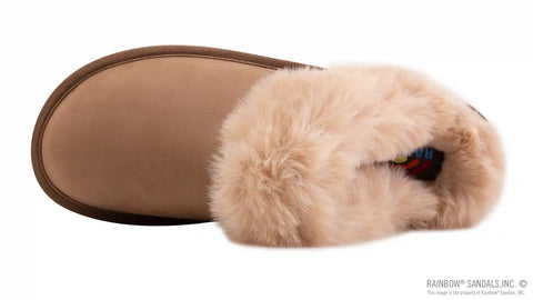 Sunset Snugs - Leather, Fleece Lined Slipper Single Layer Arch