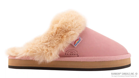 Sunset Snugs - Leather, Fleece Lined Slipper Single Layer Arch