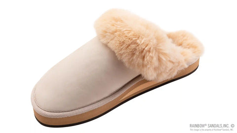 Sunset Snugs - Leather, Fleece Lined Slipper Single Layer Arch